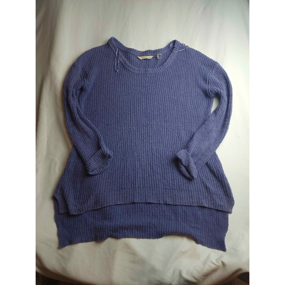 Soft Surroundings Periwinkle Blue Chunky Knit High-Low Tunic Sweater Small